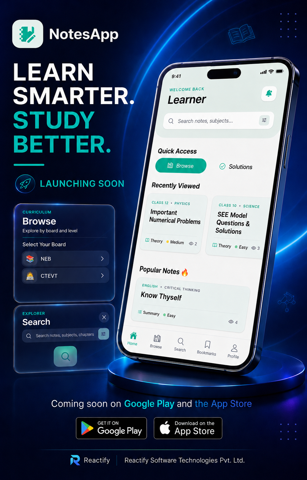 NotesApp launching soon promotional preview for students